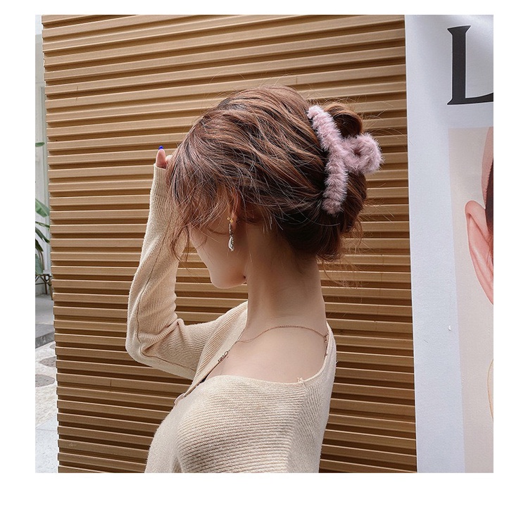 Kẹp Tóc Càng Cua Phủ Lông Phong Cách Hàn Quốc Dễ Thương Hot Trend Thu Đông KC35 JOLY