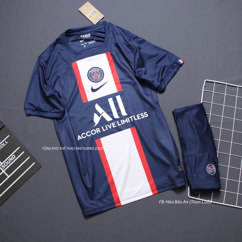 Bộ quần áo bóng đá ⚽️ CLB PSG MÀU GIMS THAN HÀNG CAO CẤP_MÙA GIẢI 22/23
