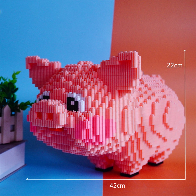 Đồ chơi xếp hình mô hình lắp ráp 36cm nhân vật hoạt hình iron man, stitch người nhện, khủng long, gấu bearbrick, mario