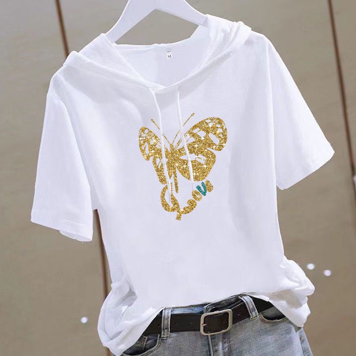 Áo Hoodie Ngắn Tay Form Rộng Phong Cách Hàn Quốc Thời Trang Dành Cho Nữ