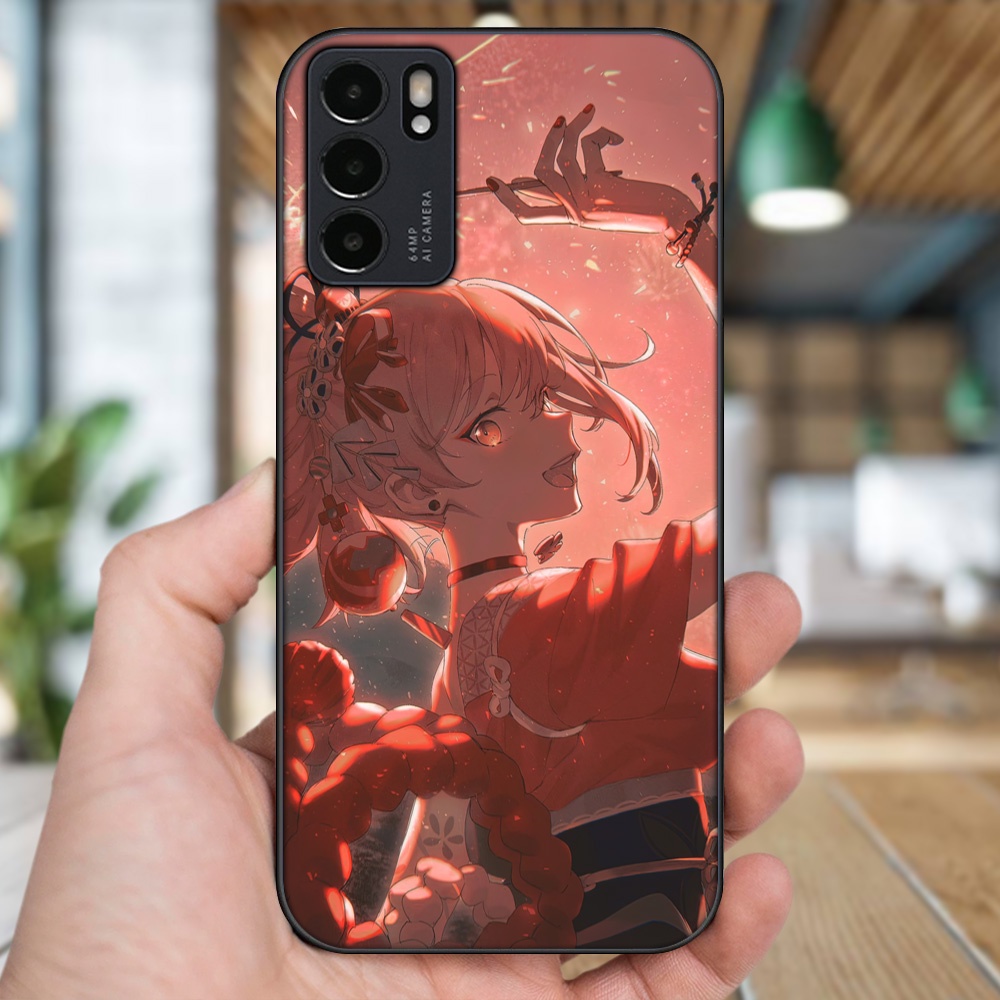 Ốp lưng Oppo Reno 6 5G viền đen in hình Yoimiya Genshin Impact