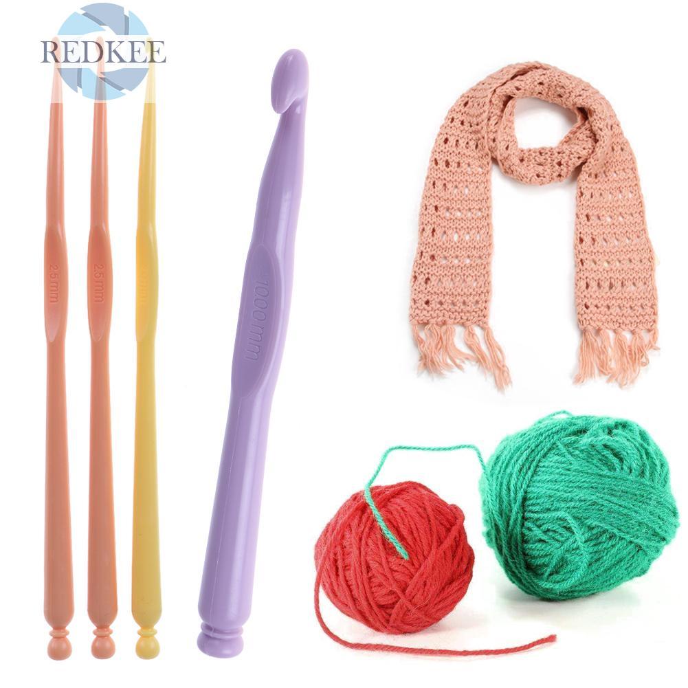 Bộ 12 que đan móc len bằng nhựa tiện lợi dễ sử dụng 2-10mm