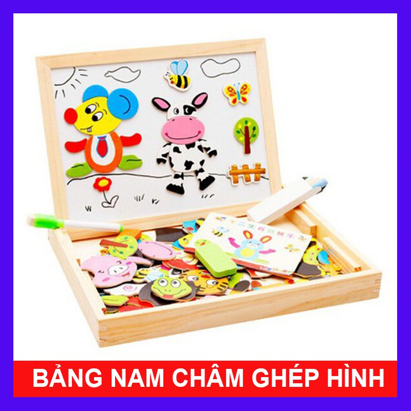 Bảng nam châm ghép hình tranh gỗ cho bé - bảng nam châm ghép hình