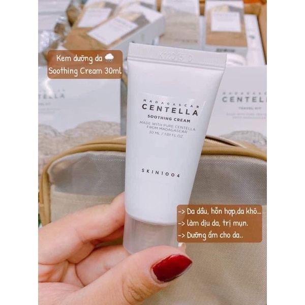 Combo 5 sản phẩm dưỡng da mini rau má SKIN1004 Madagascar Centella