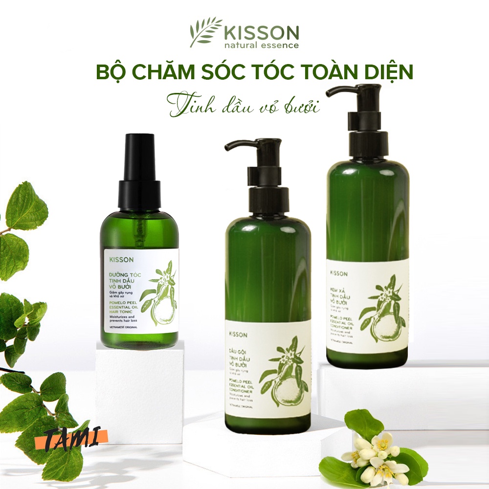 Dầu xả tóc tinh dầu vỏ bưởi KISS ON giảm gãy rụng, khô xơ và làm mềm tóc, phục hồi tóc hư tổn Kisson 300ml TM-KI-DX01