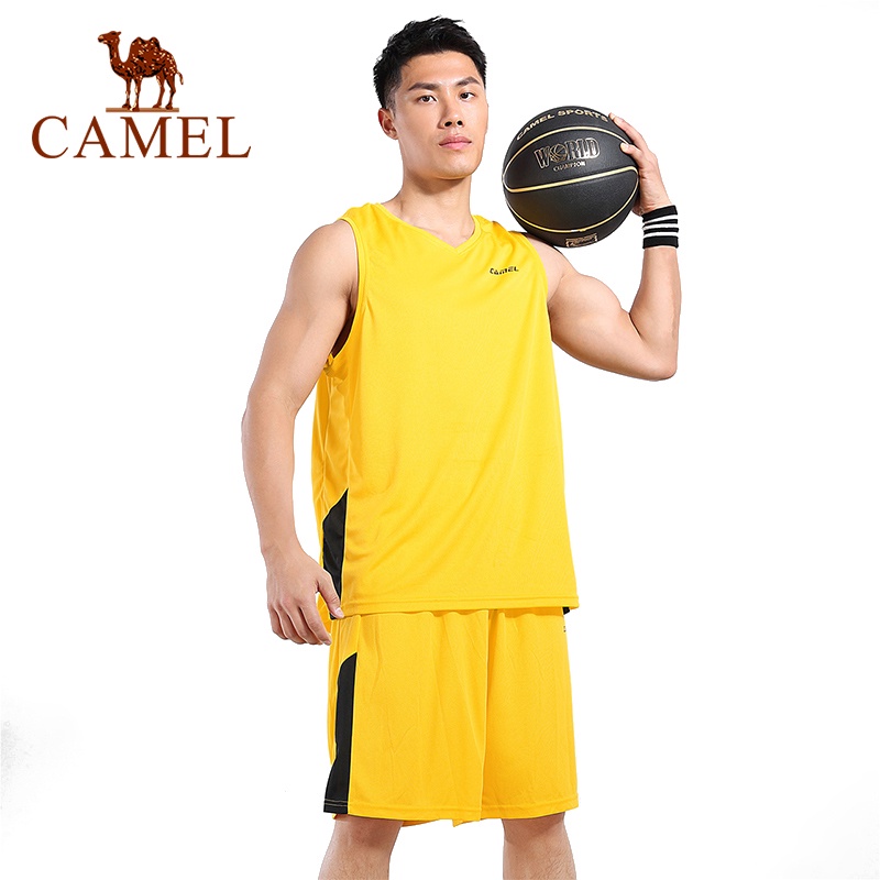 Trang phục bóng rổ Camel 2 mảnh không tay phong cách năng động cho nam