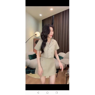 Set váy cổ vest mã D nhà LL