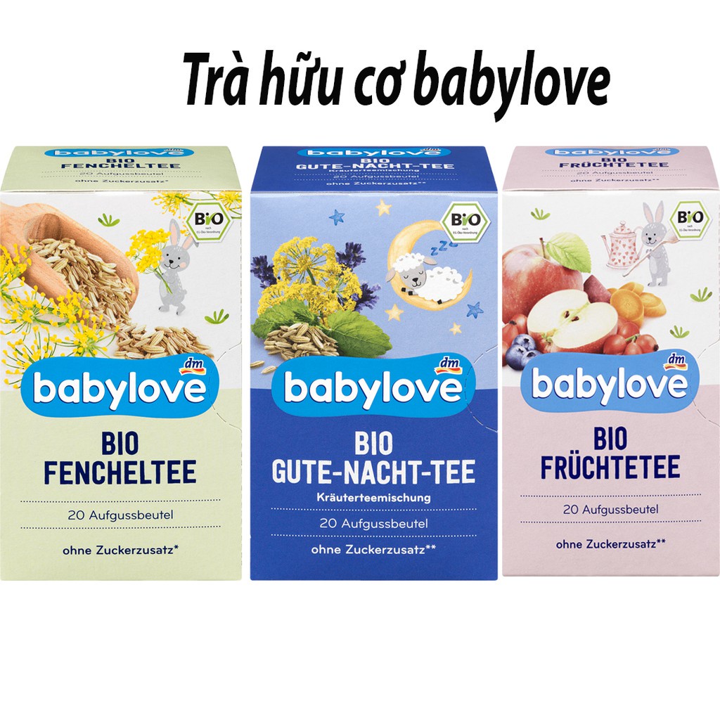 Trà trái cây hữu cơ Babylove cho bé ăn dặm từ 5 tháng tuổi