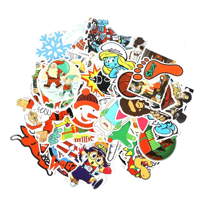 100 sticker decal dán xe mũ bảo hiểm điện thoại chống nước