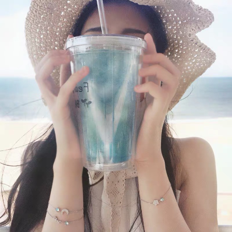 Vòng tay siêu mịn đính kim cương siêu sáng họa tiết mặt trăng / ngôi sao tinh tế ngọt ngào sáng tạo thời trang cho nữ