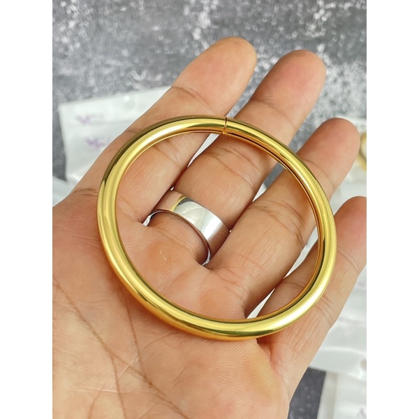 VÒNG TRƠN NỮ 5MM CÓ KHOÁ GÀI MẠ VÀNG 24K CAO CẤP