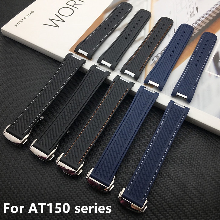 Dây Đeo Đồng Hồ Bằng Cao Su Silicone Đầu Cong 20mm Cho Ome GA Strap Seamaster 300 AQUA TERRA AT150 8900