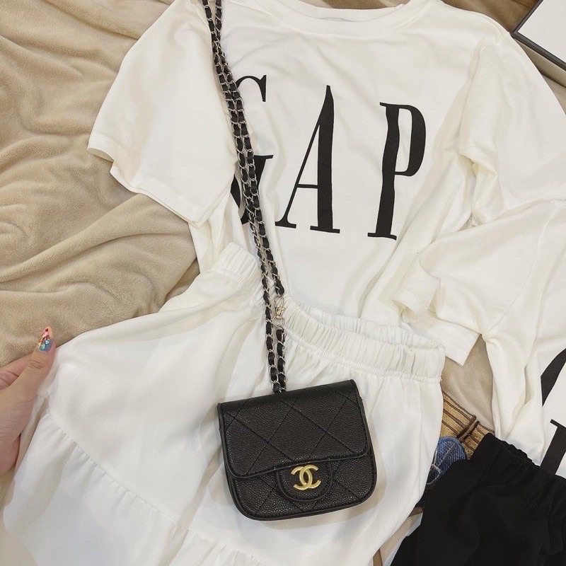 Túi Mini Đeo Chéo C.H.A.N.E.L Trần Trám Nhiều Ngăn, Túi Ví Mini Đeo Cổ Tag X