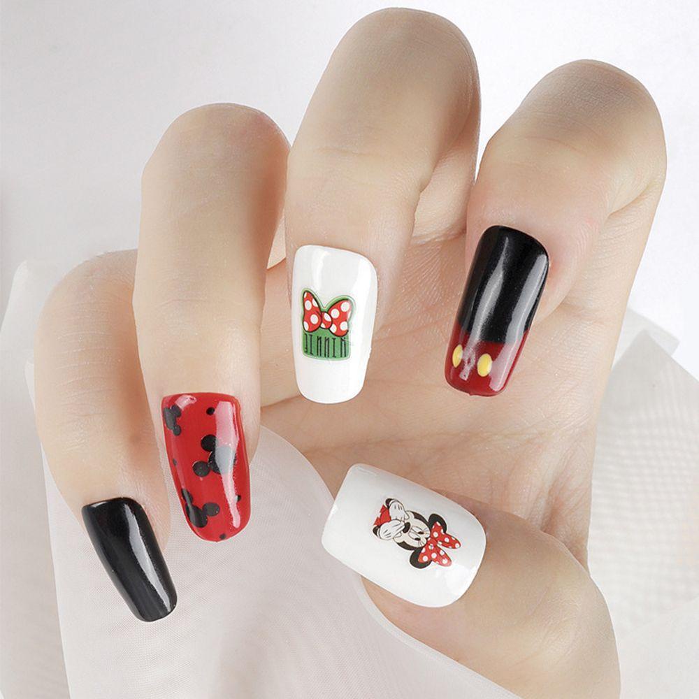 Miếng Dán Trang Trí Móng Tay Tự Dính Hình Chuột Mickey Minnie Dễ Thương Dành Cho Bé