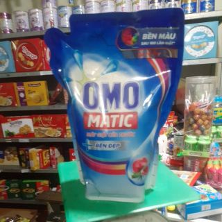 Omo matic nước giặt máy bền đẹp cửa trước túi xanh 2.3kg 2.2l chiết xuất lựu và tre