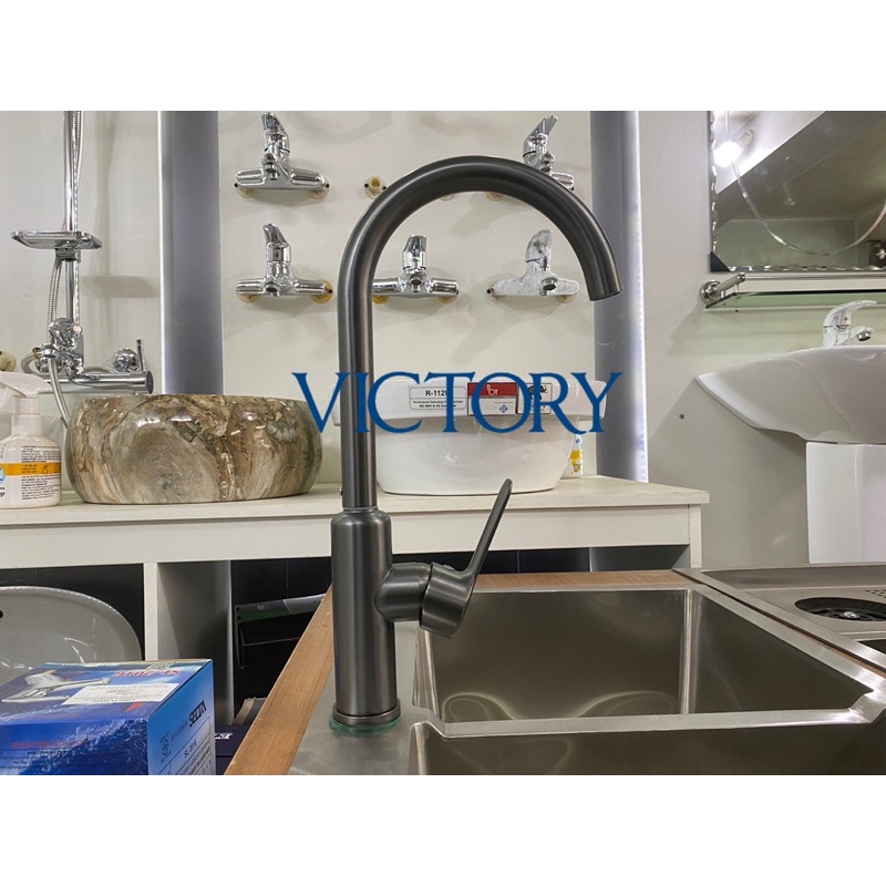 [HÀNG CAO CẤP] Vòi Rửa Bát VICTORY INOX 304 Đen Siêu Bền Đẹp