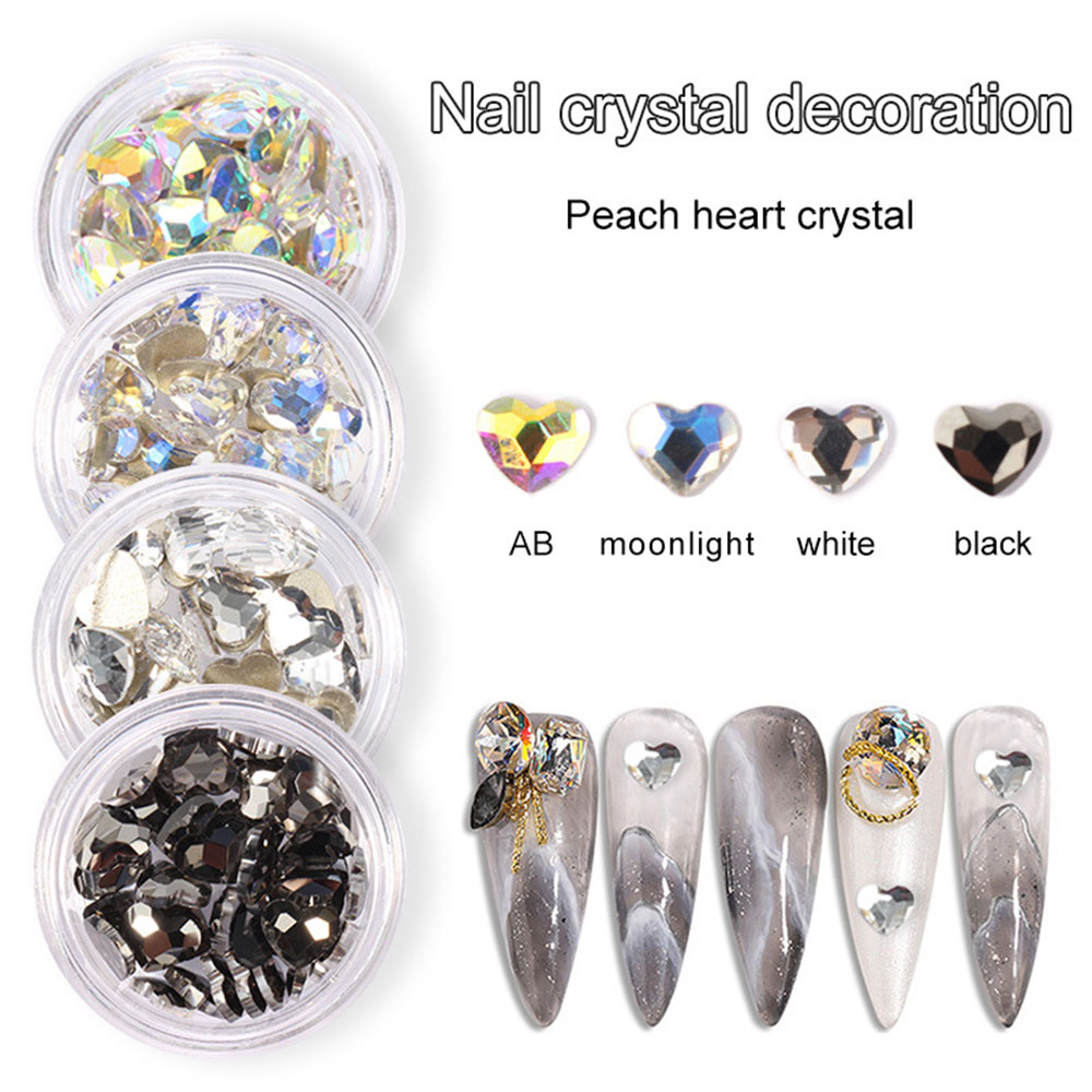 [Hàng mới về] Set 10 phụ kiện trang trí móng tay 3D hình trái tim độc đáo