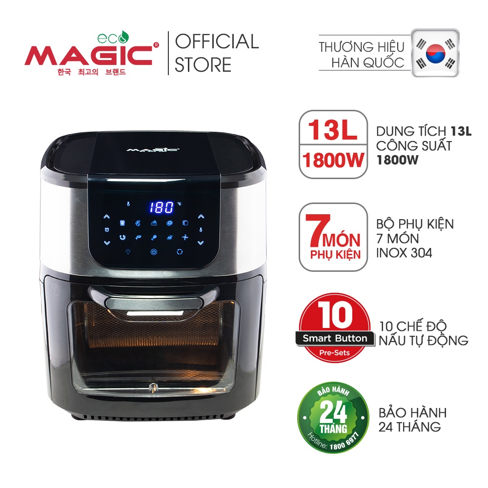 Nồi chiên không dầu kết hợp lò nướng Magic Eco M13, dung tích 13L