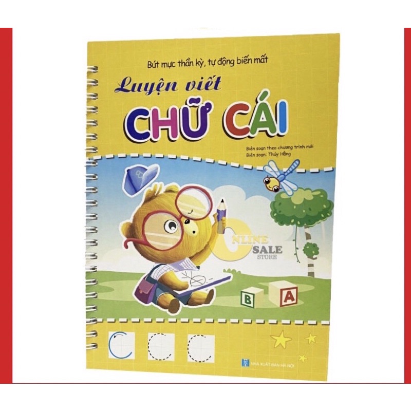 [Mã LIFE0704ALL giảm 10% đơn 50K] Bộ 3 Vở tập viết TỰ XÓA kèm bộ bút đầy đủ cho bé