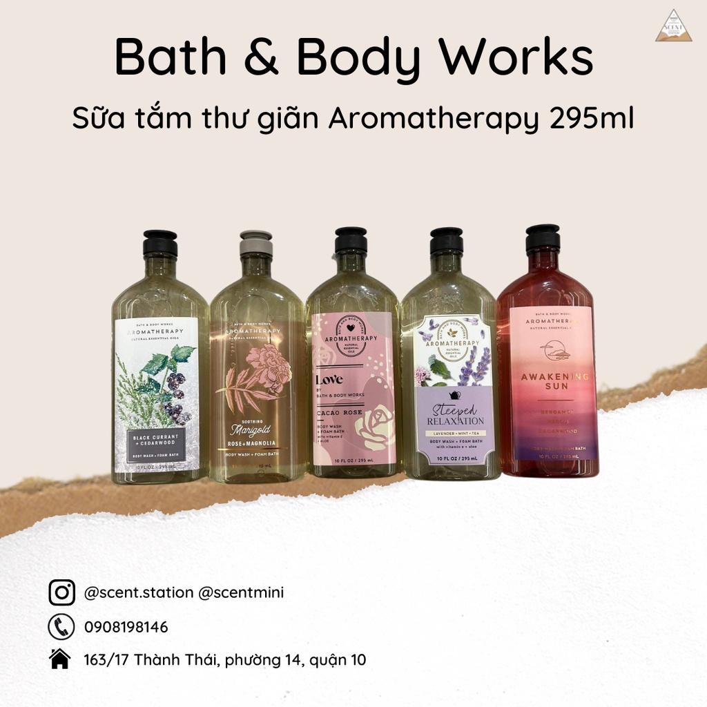 Sữa tắm thư giãn Aromatherapy Bath &amp; Body Works 295ml