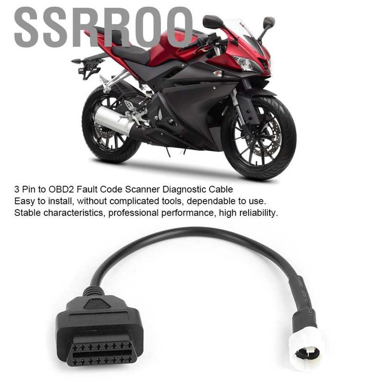 Dây Cáp Chẩn Đoán Lỗi 3 Pin Sang Obd2 Cho Yamaha Mt-125 Yzf-R125 Ys-125