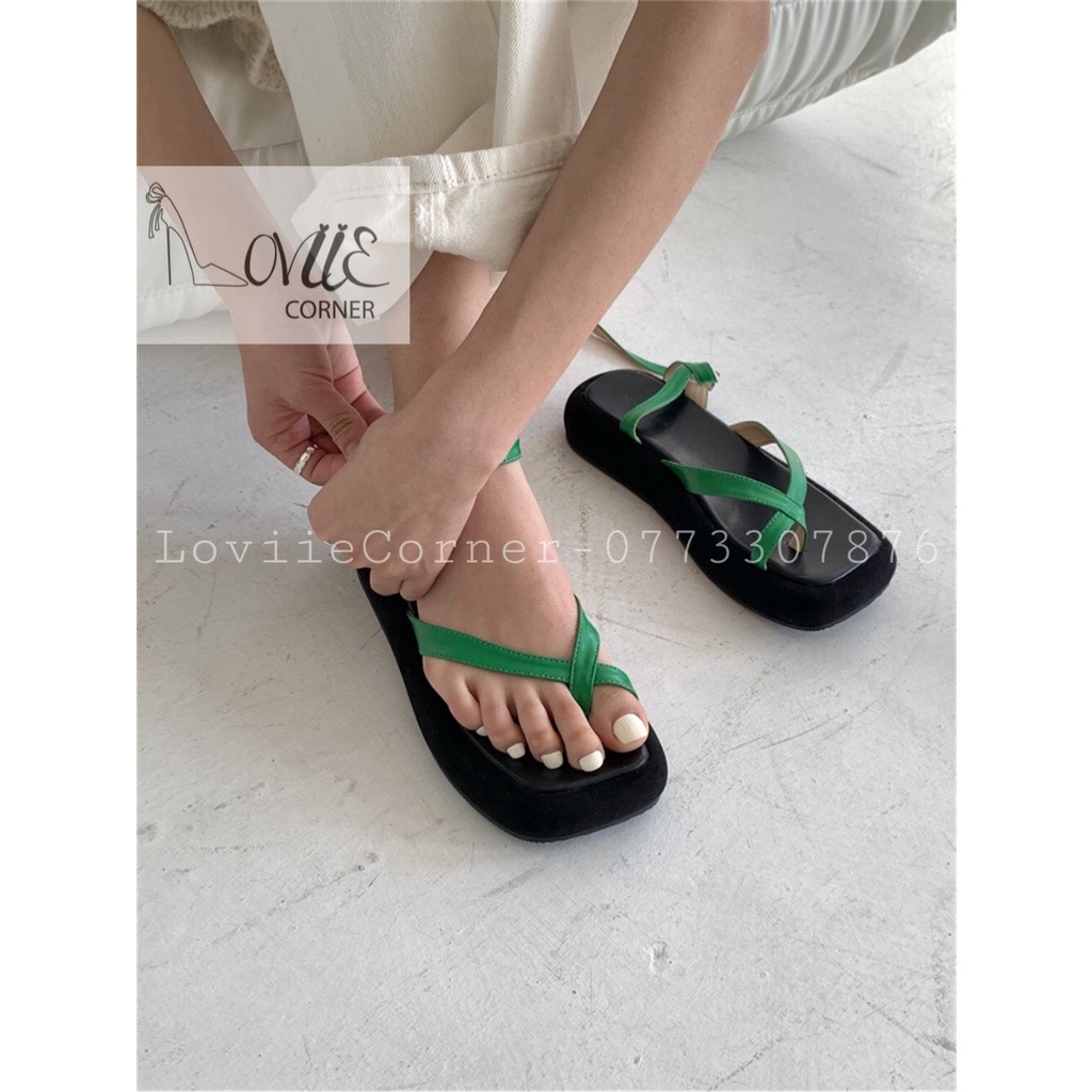 SANDAL NỮ LOVIIECORNER - GIÀY THỜI TRANG QUAI NGANG MẢNH - GIÀY ĐẾ XUỒNG 3 PHÂN CAO CẤP S220309