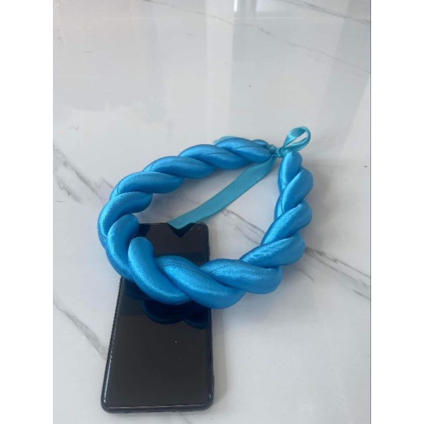 Mấn xoắn đôi trơn vải phi bóng, mấn đội đầu áo dài, mấn cách tân, phụ kiện thời trang, phụ kiện cưới