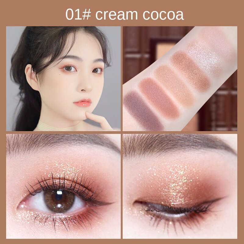 Bảng phấn mắt NOVO 6 màu nhũ lì vỏ thanh socola