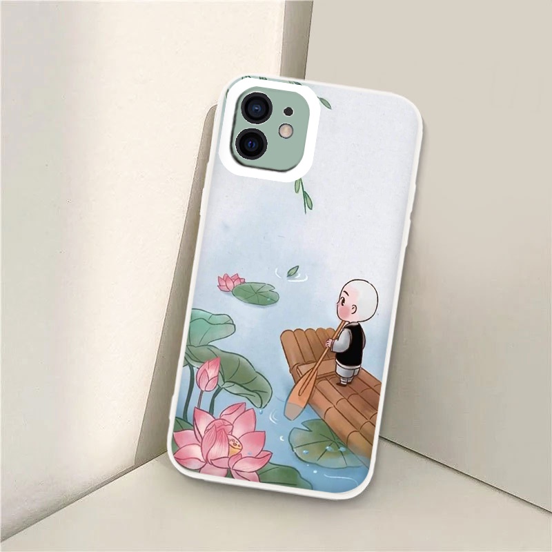 Ốp lưng iphone phong cảnh bình yên chú tiểu và sư thầy đáng yêu ốp iphone chống sốc x/xr/xs/6/6s/7/se2020/12promax