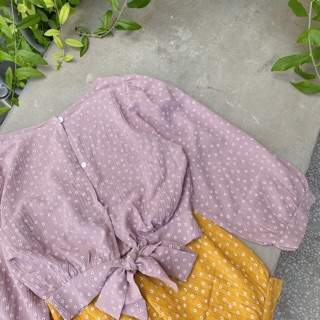 ÁO CROP CỘT NƠ LƯNG (KÈM HÌNH THẬT)