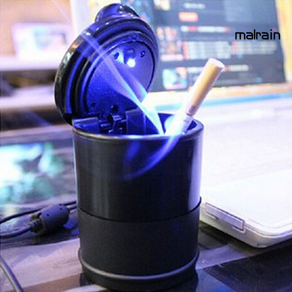 Gạt tàn thuốc lá hình trụ tích hợp đèn led sáng tạo tiện dụng