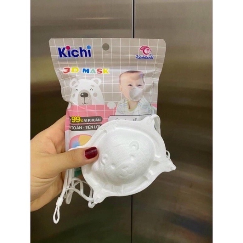 ☘️Musthave☘️ Set 3 khẩu trang Gấu Kichi xinh xắn an toàn và tiện lợi cho bé yêu