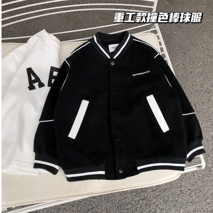 Áo Khoác Bóng Chày Phối Màu Tương Phản Thời Trang Mùa Xuân Cho Bé Trai