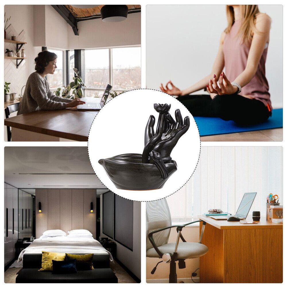 LAKAMIER Đế Đốt Trầm Hương Bằng Sứ Thủ Công Tinh Xảo Có Giá Đỡ