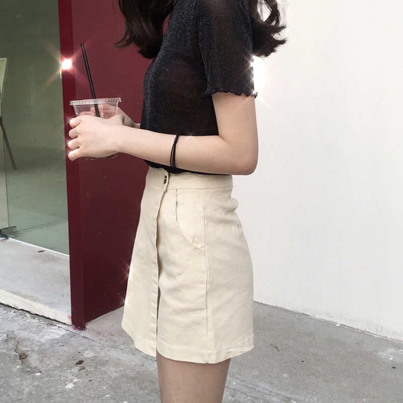 Quần Short Kaki giả váy cá tính (ORDER) Sẵn đen S | BigBuy360 - bigbuy360.vn