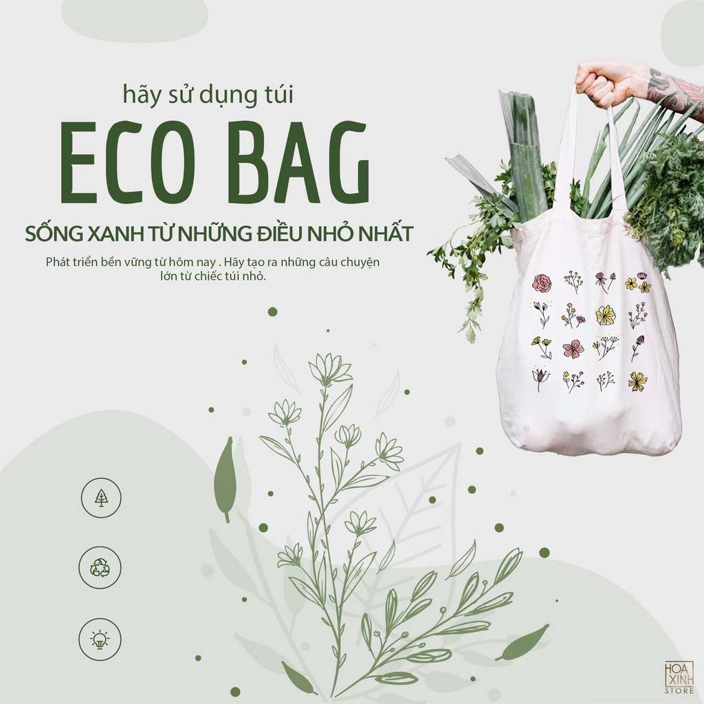 TÚI VẢI CANVAS IN HÌNH - ECO BAG SIZE LỚN