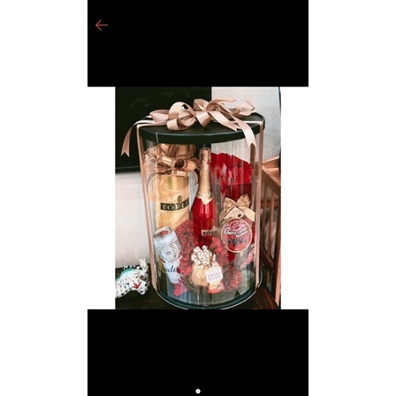 Hộp đựng quà mica trong suốt tròn 30x35cm(Giá 1 hộp)