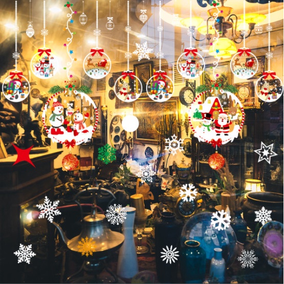 Decal dán tường Noel Hít Tĩnh Điện không Dơ Kính -