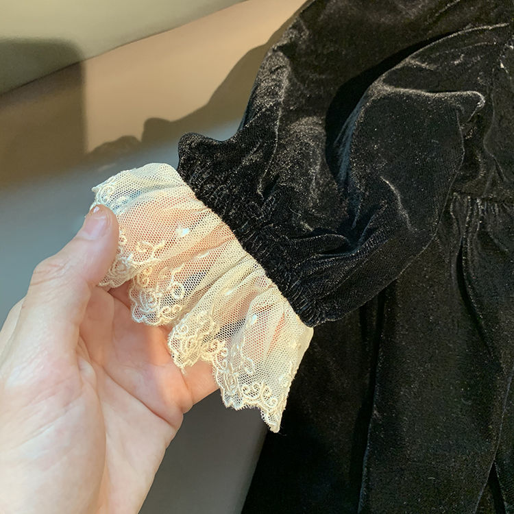 Đầm công chúa phối ren thời trang mùa thu dành cho bé gái