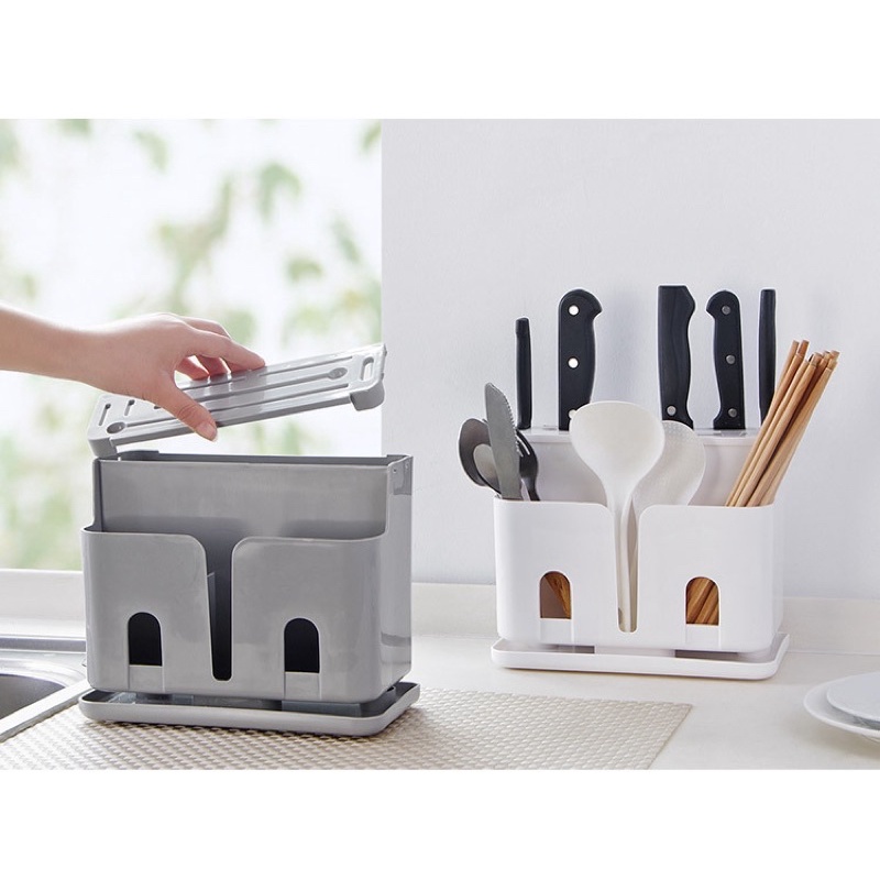 Ống Đựng Đũa,Đựng Dao Kéo/Ống Đựng Để Bàn Cao Cấp/Kệ Để Dụng Cụ Nhà Bếp Có Khay Hứng Nước Siêu Tiện Lợi - G.Corer t