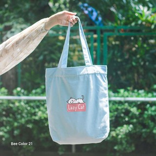 Túi Tote vải đeo vai - túi tote màu xanh vàng hồng