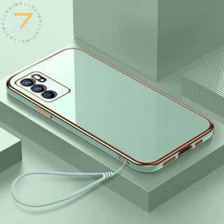 Zymello ốp lưng OPPO Reno 6Z Reno 5 Reno 4 Thời trang mạ điện 6D Hộp dây buộc điện thoại