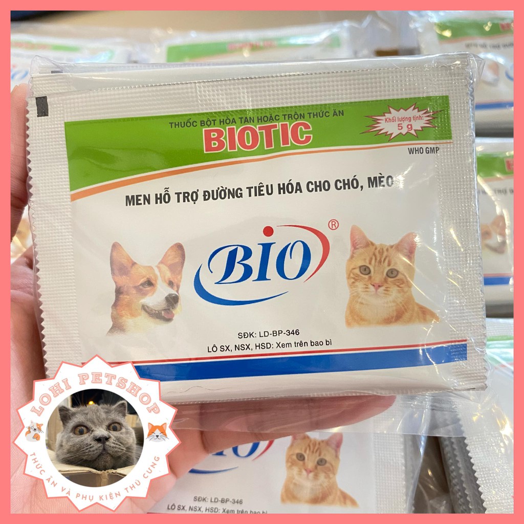 Men tiêu hóa cho chó mèo - Men biotic - 1 gói 5g