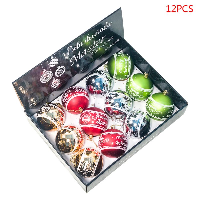 Set 12 Trái Châu 8cm Trang Trí Cây Thông Giáng Sinh / Năm Mới