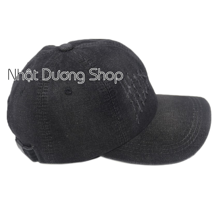 Nón kết jeans thời trang không thêu -  Đen, Jeans nhạt 2 xướt, phong cách, cá tính, phù hợp cho mọi người