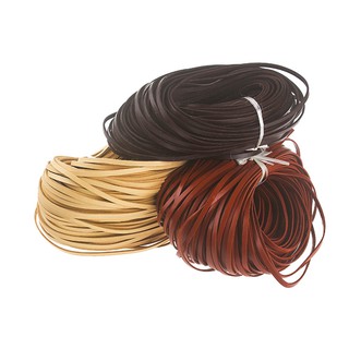 (5 mét) Dây da dẹt 3x1mm, dây đan tết bện da thật, đồ da thủ công