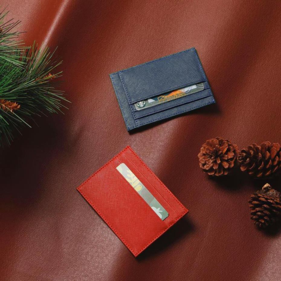 [DA THẬT] Ví mini nữ, ví nam Bóp Cardholder ZERO Da Saffiano Nhập Khẩu Cao Cấp Chống Thấm Nước Unisex