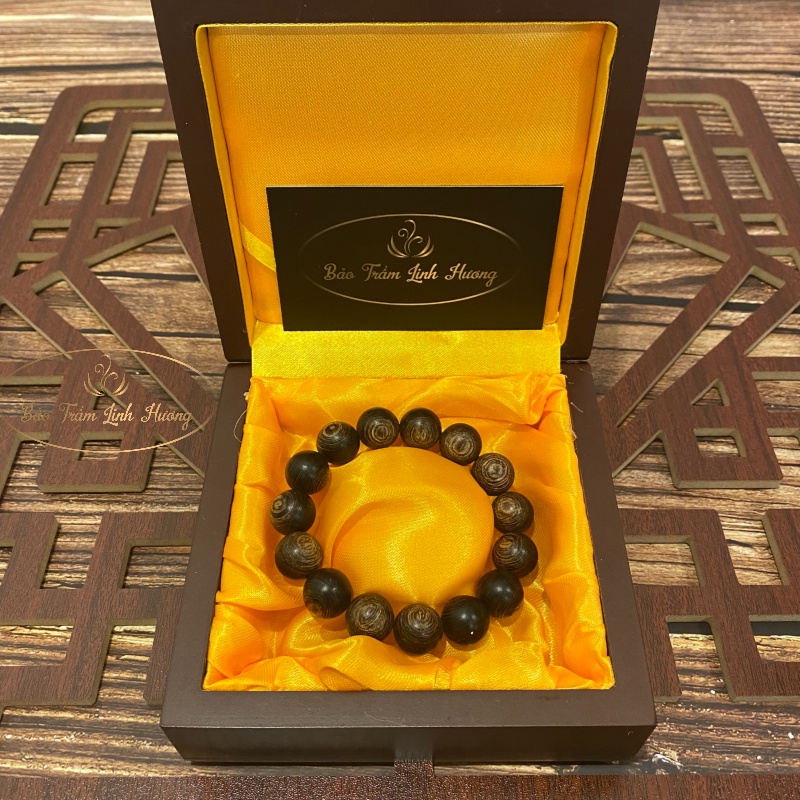Vòng Tay Trầm Hương [Chính Hãng] Hạt Tròn Đơn Chuẩn Tự Nhiên 10 - 12 - 14 - 16mm Cao Cấp Quà Tặng Cho Nam Nữ - Sánh Tròn