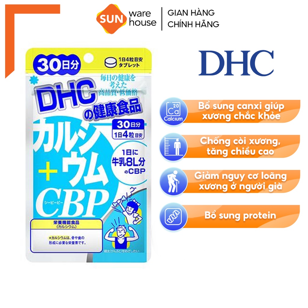 Viên Uống Bổ Sung Canxi DHC Calcium + CBP Tăng Cường Sức Khoẻ