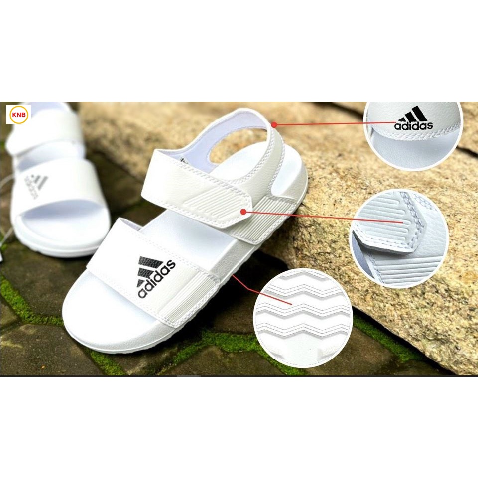 Giày Sandal -FREESHIP- Dép Sandal nam nữ , Quai hậu bền đẹp đế bằng siêu nhẹ, DAS màu trắng